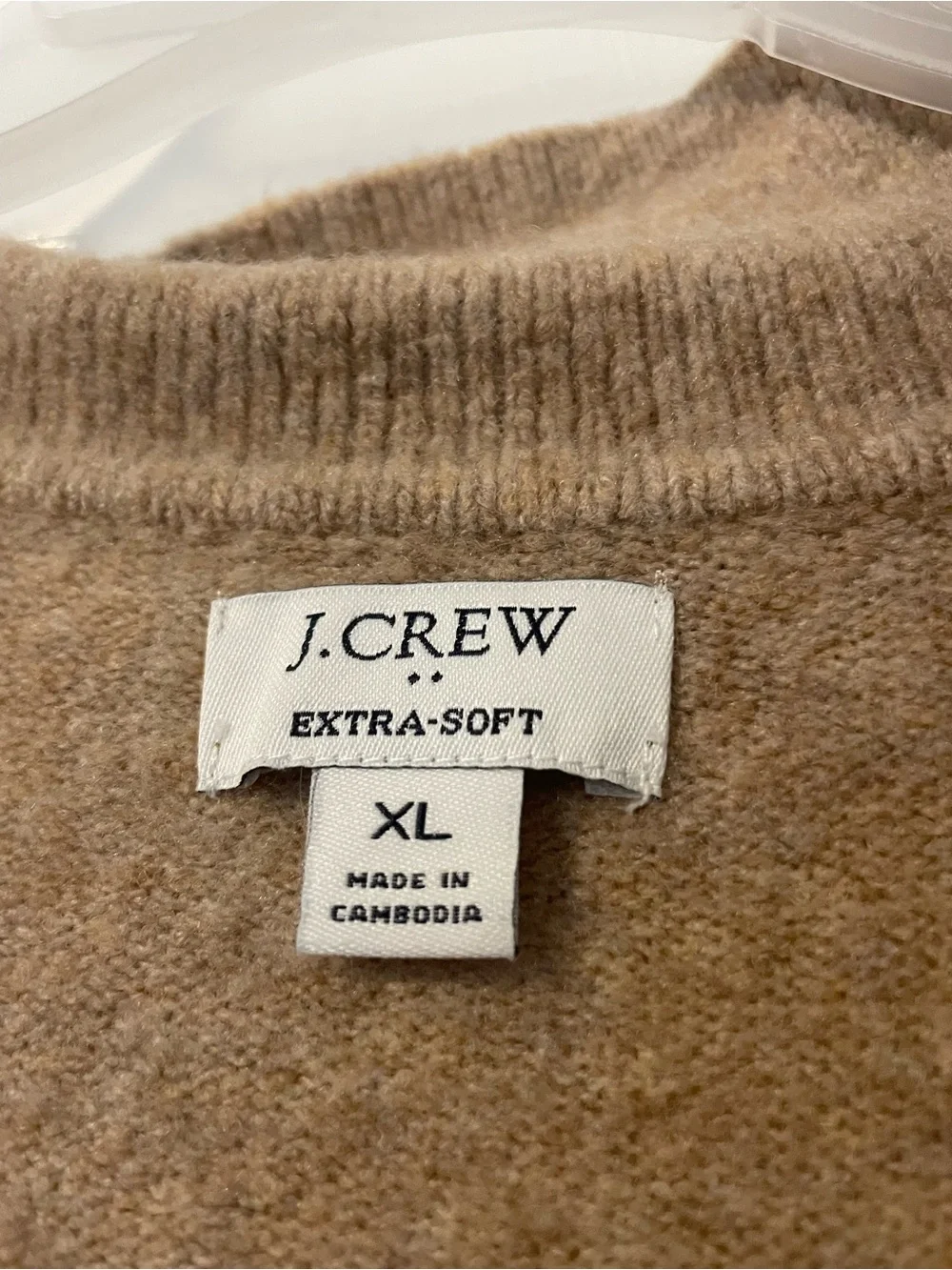 J. Crew Women's Camel V-Neck Extra Soft Collared Sweater Academia_2